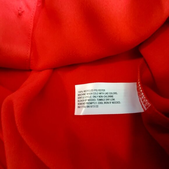 A New Day Womens Red Satin Long Sleeve Blouse Button-down closure Size Small - Picture 8 of 10